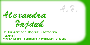 alexandra hajduk business card